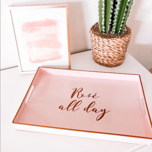 one kings lane Other - Rose All Day Pink and Gold Tray